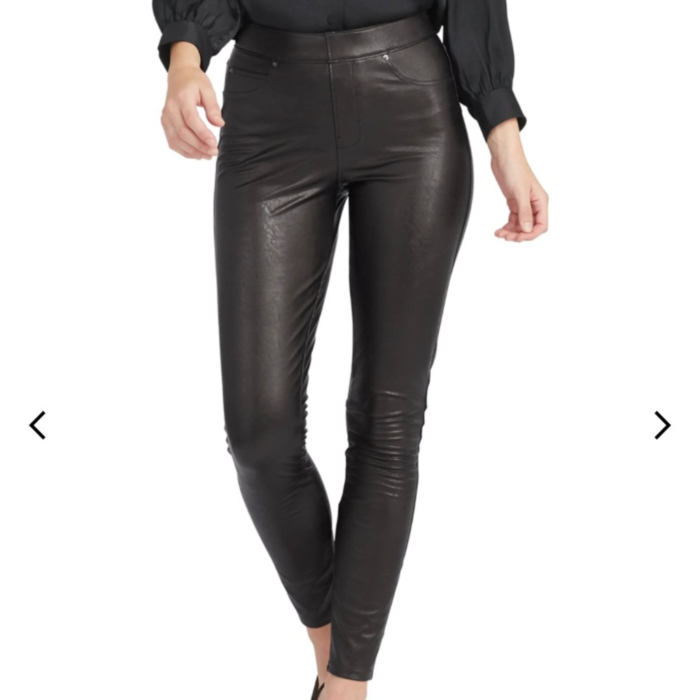 Spanx Leather-Like Ankle Skinny Pant Petite Medium